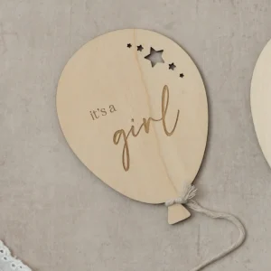 Balloon Milestone Baby Announcement - It's a Girl