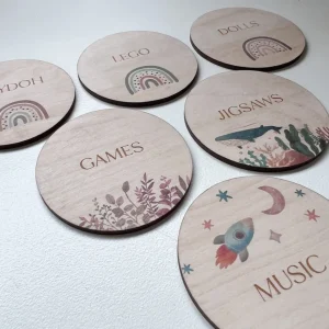 Custom Wooden Storage Labels - Choice of Designs