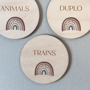 Custom Wooden Storage Labels - Choice of Designs