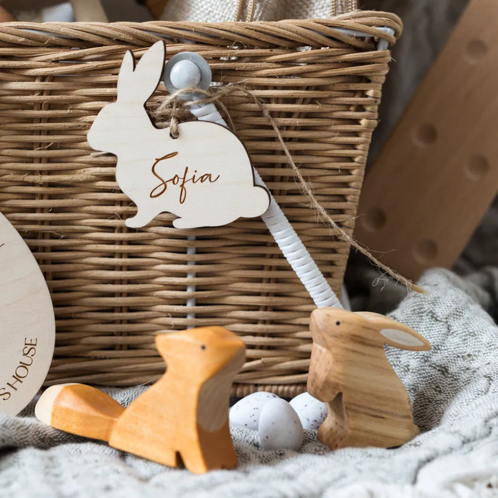 Easter Bunny Name Tags | Wooden Labels | Easter Gift Tag | Laser Engraved | UK