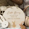 Easter Bunny Please Stop Here Personalised Hanging | Wooden Sign | Laser Engraved