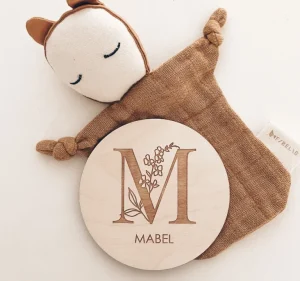F+B Botanical Baby Name Announcement Plaque