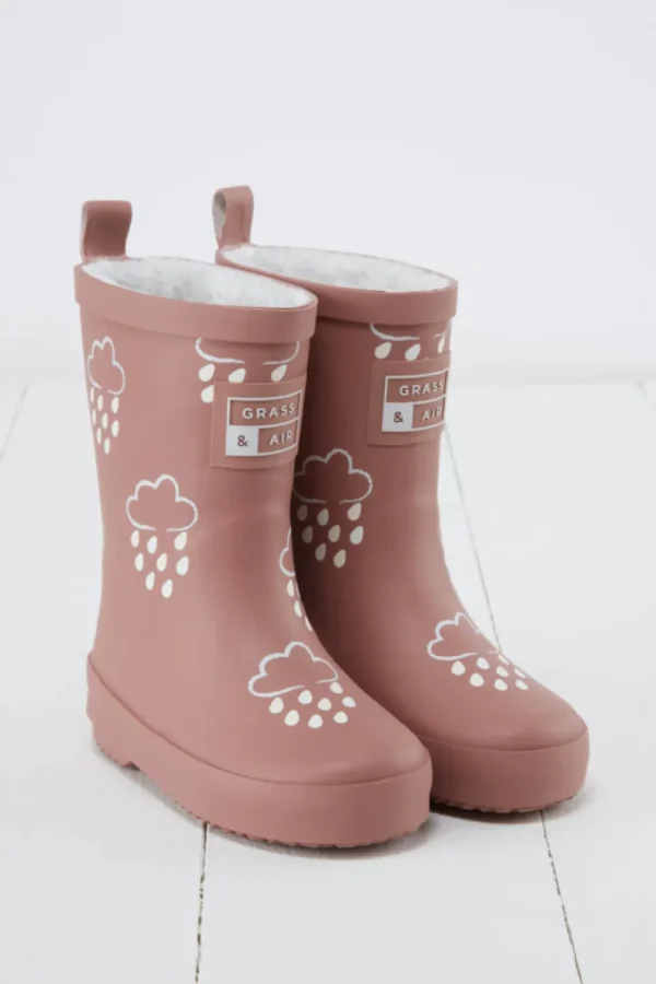 Grass & Air Colour-Changing Winter Wellies - Rose