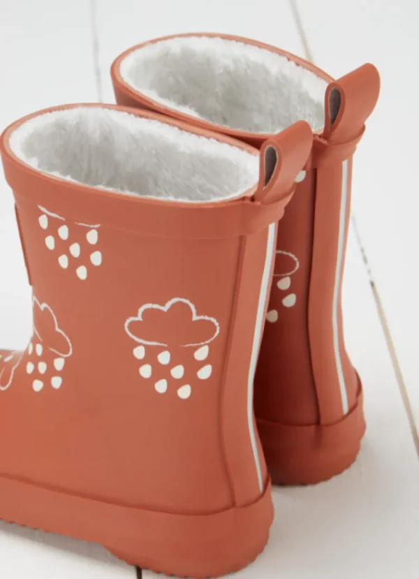 Grass & Air Colour-Changing Winter Wellies - Burnt Orange