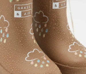 Grass & Air Colour-Changing Winter Wellies - Fudge Brown