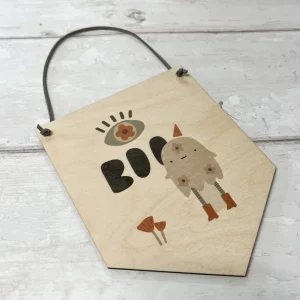 Halloween Wooden 'Boo' Ghost Flag Hanging