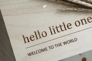 Hello World Wooden Baby Box - Small