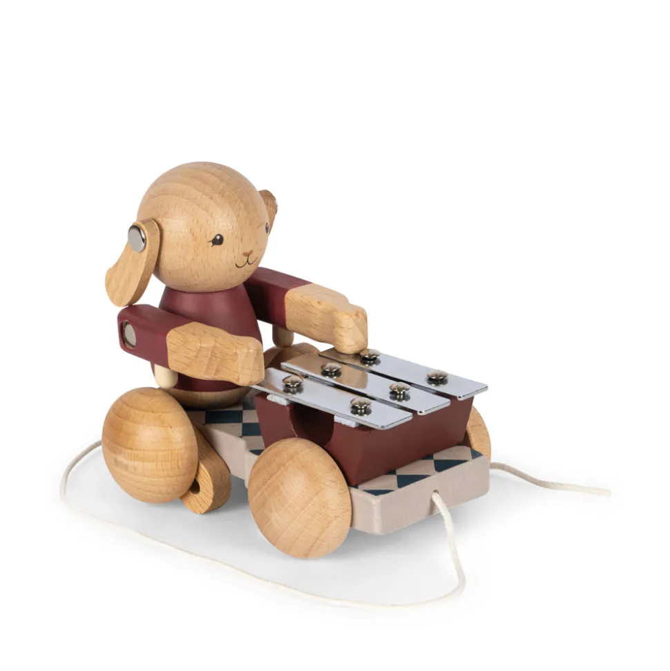 konges_sljd_wooden_pull_m_0-1.webp Konges Sløjd Wooden Pull Music Bunny - Bell Boy Red