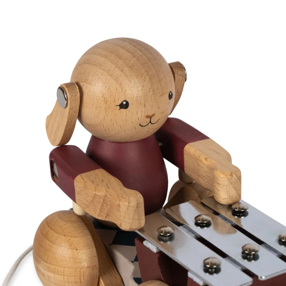 konges_sljd_wooden_pull_m_1-1.webp Konges Sløjd Wooden Pull Music Bunny - Bell Boy Red