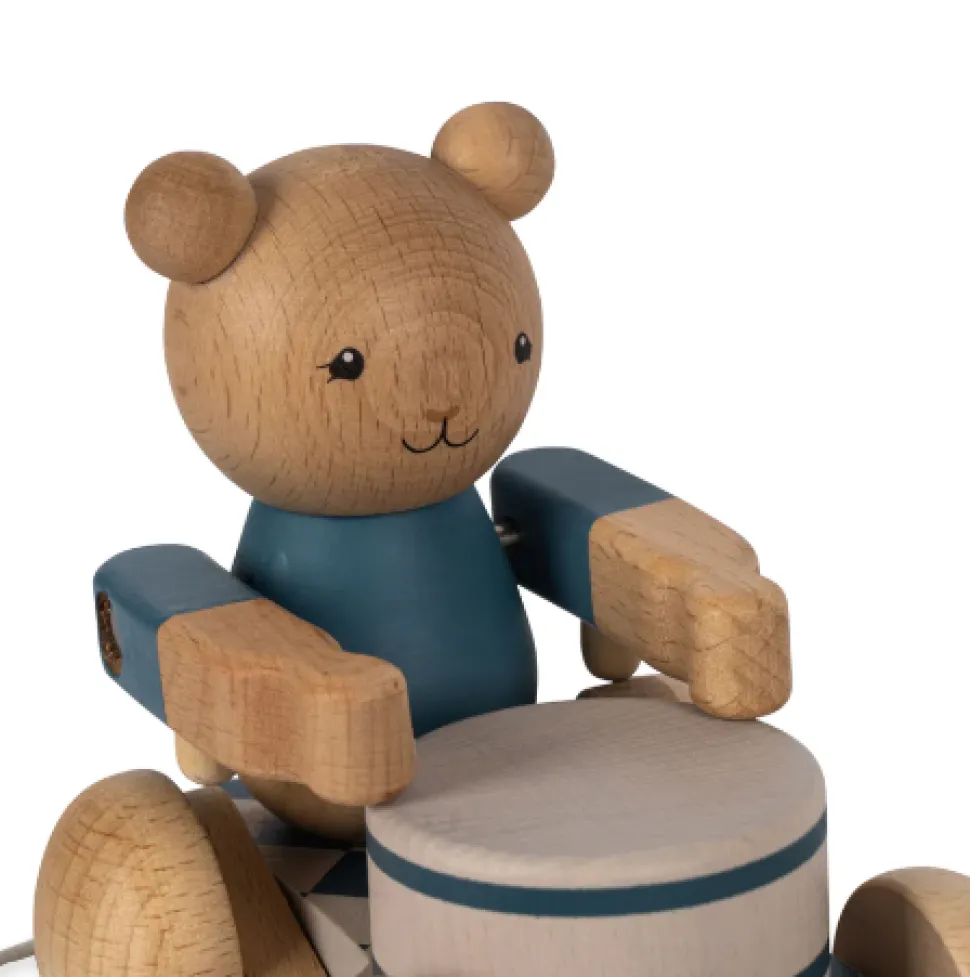 konges_sljd_wooden_pull_m_1.webp Konges Sløjd Wooden Pull Music Bear - arc en ciel blue
