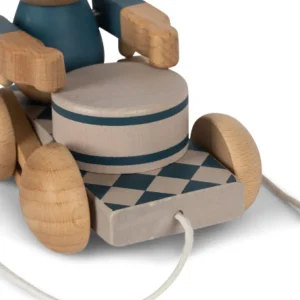 Konges Sløjd Wooden Pull Music Bear - arc en ciel blue