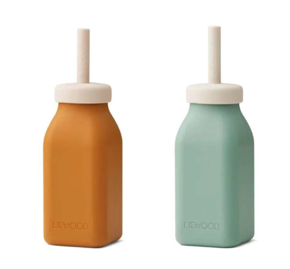 liewood_erika_milkshake_b_0.webp Liewood Erika Milkshake Bottles 2-pack - Mustard / Peppermint Mix