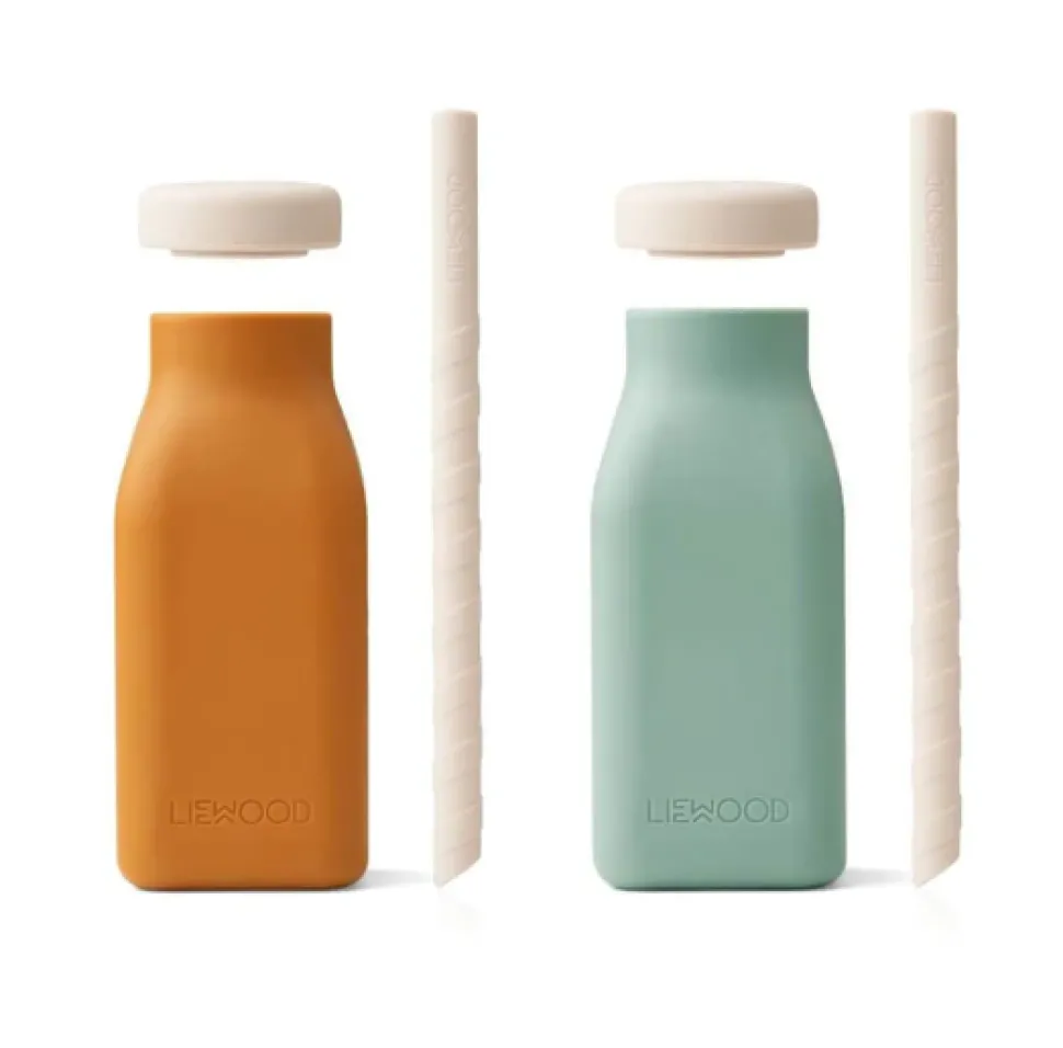 liewood_erika_milkshake_b_1.webp Liewood Erika Milkshake Bottles 2-pack - Mustard / Peppermint Mix