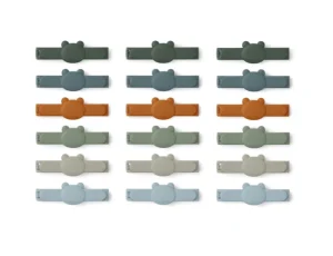 Liewood Gonza Bag Clips 18-pack - Mr Bear / Faune Green