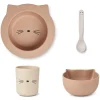 Liewood Joana Baby Feeding Set - Cat / Pale Tuscany Rose