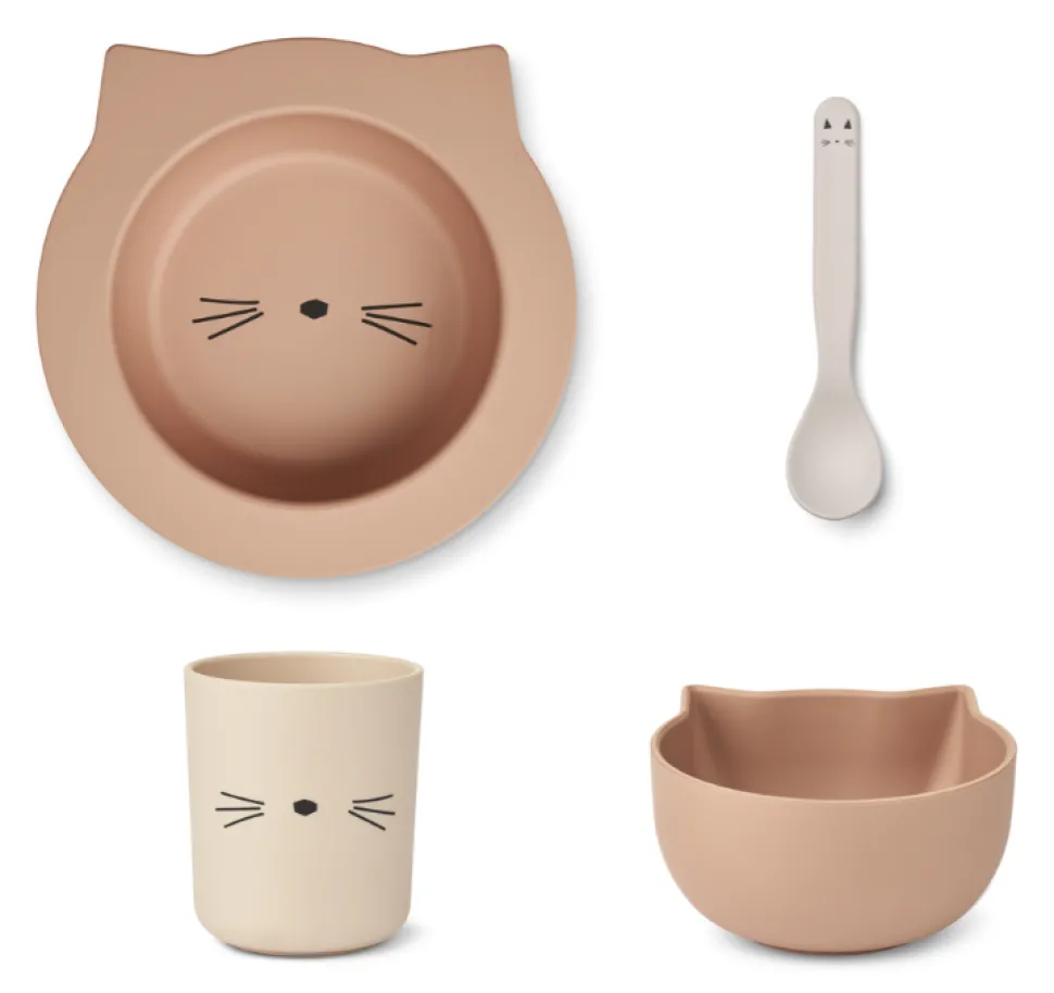 liewood_joana_baby_feedin_0.webp Liewood Joana Baby Feeding Set - Cat / Pale Tuscany Rose