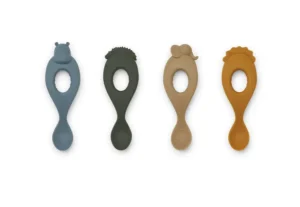 Liewood Liva Silicone Spoon Set 4-pack - Safari / Blue Multi Mix