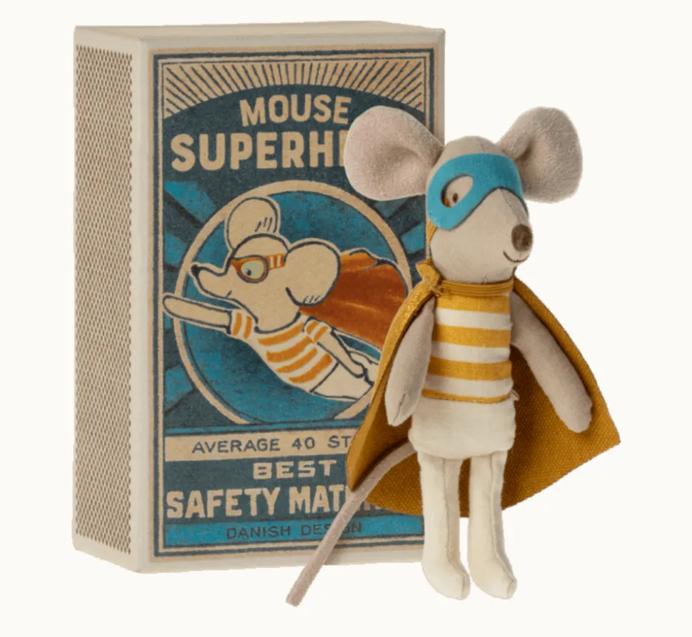 maileg_super_hero_mouse___0.webp Maileg Super Hero Mouse - Little Brother in Matchbox