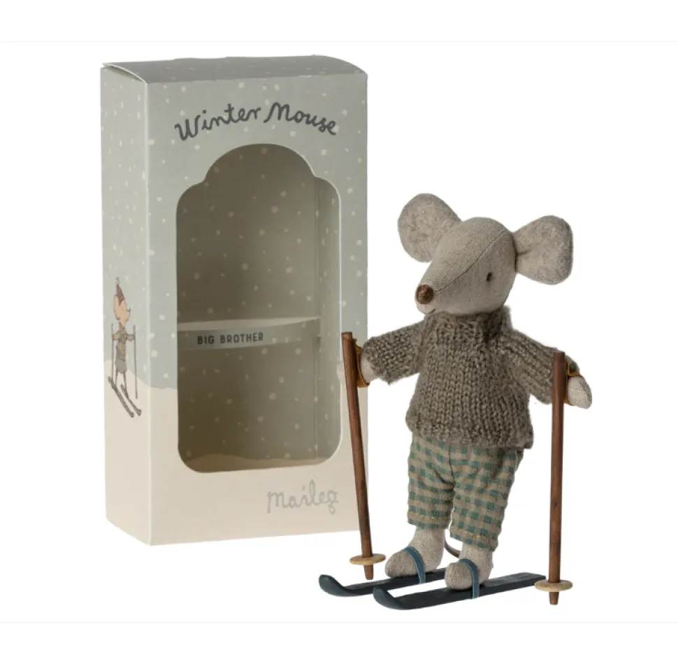 maileg_winter_mouse__big__1.webp Maileg Winter Mouse - Big Brother with Ski's