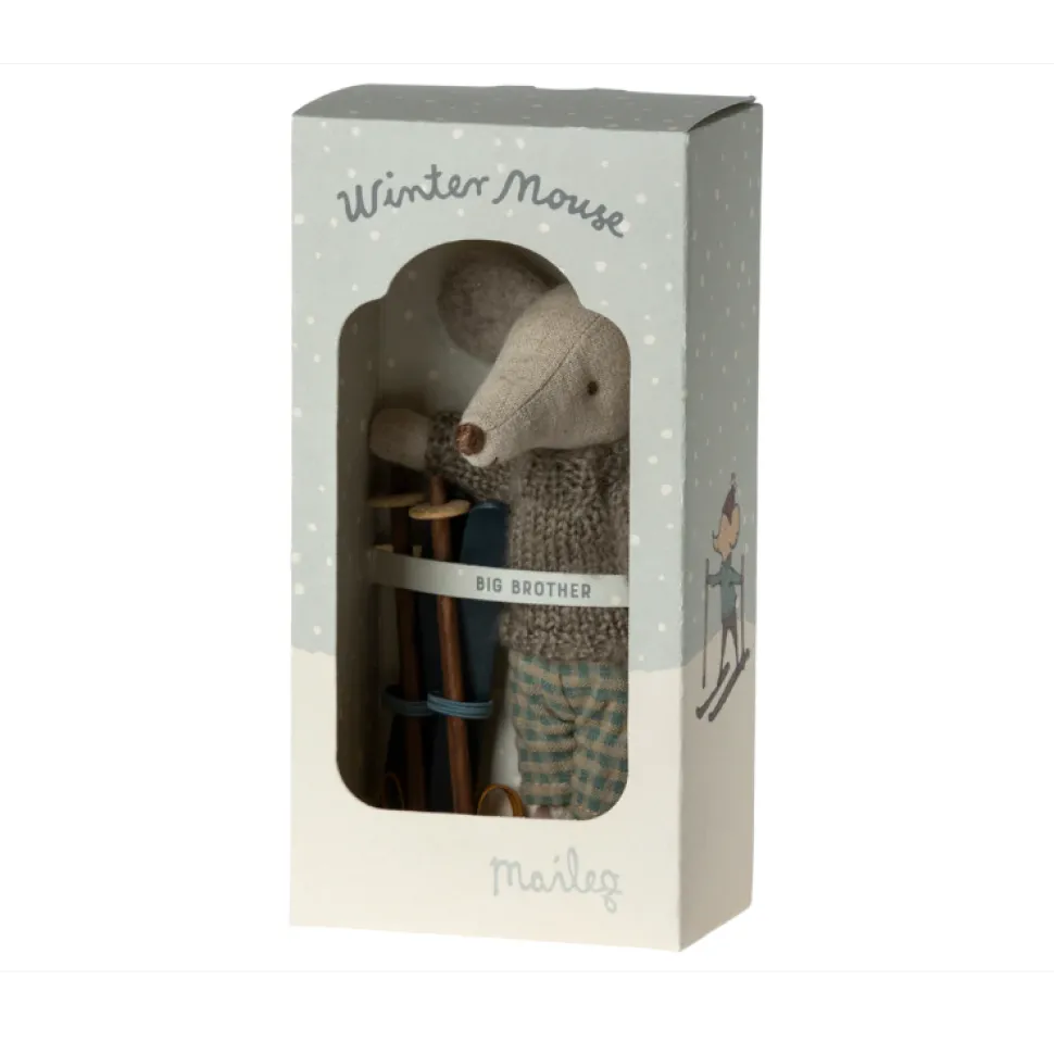 maileg_winter_mouse__big__2.webp Maileg Winter Mouse - Big Brother with Ski's