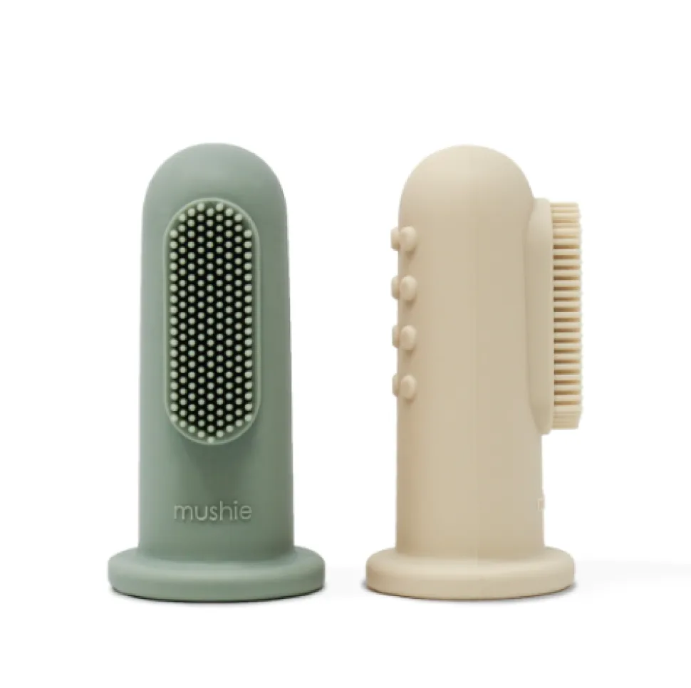 mushie_finger_toothbrush__0.webp Mushie Finger Toothbrush - Shifting Sand / Cambridge Blue