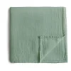 Mushie Muslin Swaddle Blanket - Roman Green