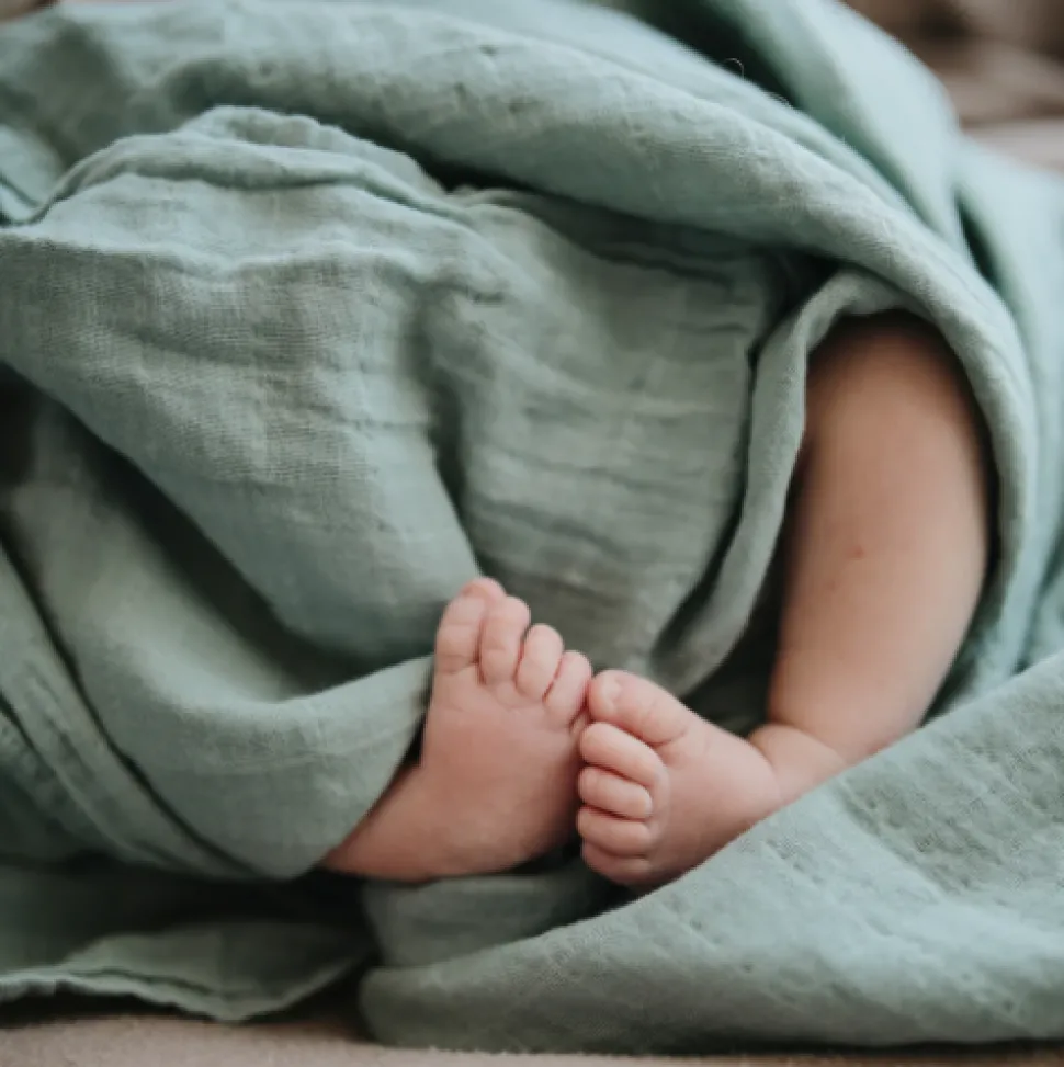 mushie_muslin_swaddle_bla_1-1.webp Mushie Muslin Swaddle Blanket - Roman Green