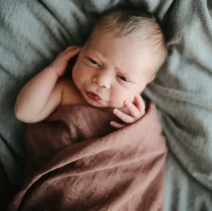 Mushie Muslin Swaddle Blanket - Tawny Birch