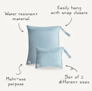 Mushie Wet Bag 2-pack - Fog
