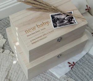 New Baby Wooden Gift Box - Small