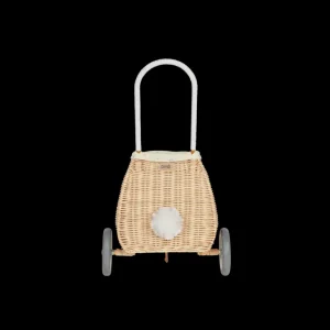 Olli Ella Bunny Luggy with Lining - Straw / Pansy