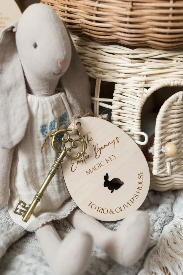 Personalised Easter Bunny's Magic Key | Easter Decor | Laser Engraved | UK