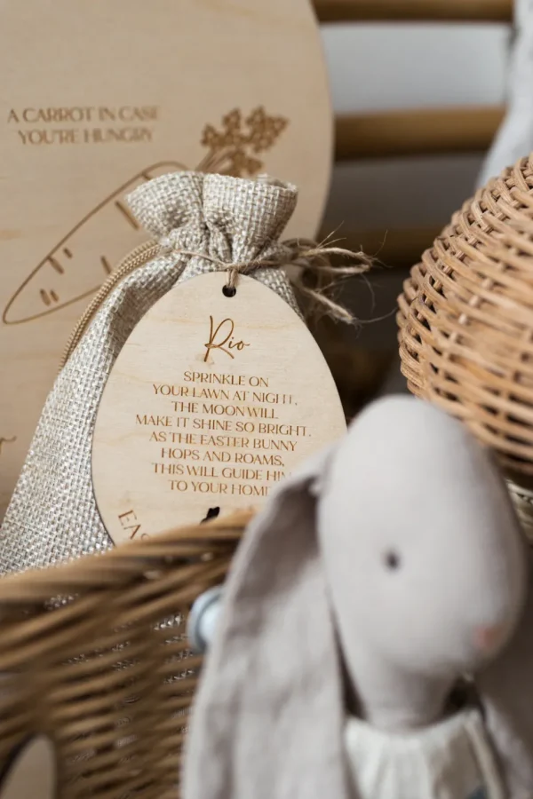 Personalised Easter Bunny Food (wildlife safe) | Wooden Tag | Easter Gifts UK
