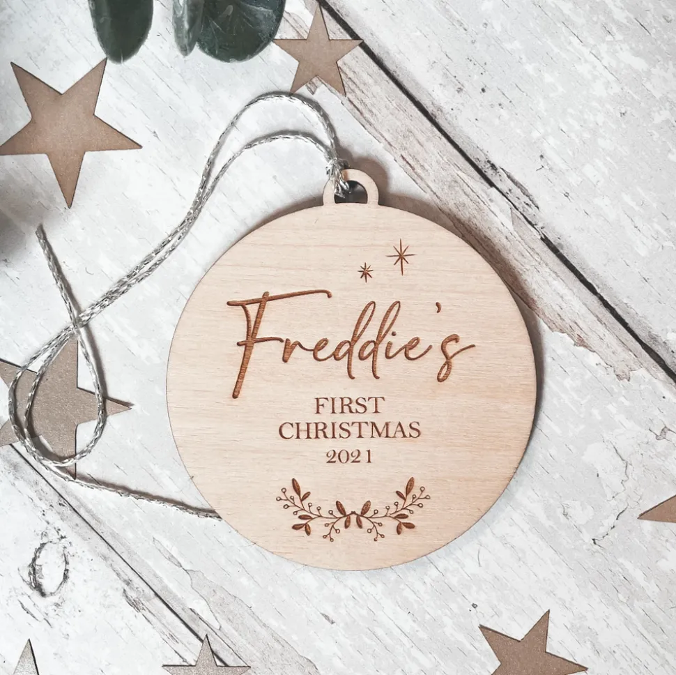 personalised_first_christ_0.webp Personalised First Christmas 2023 Wooden Bauble