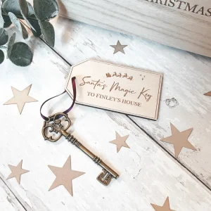 Personalised Santa's Magic Key with Wooden Tag