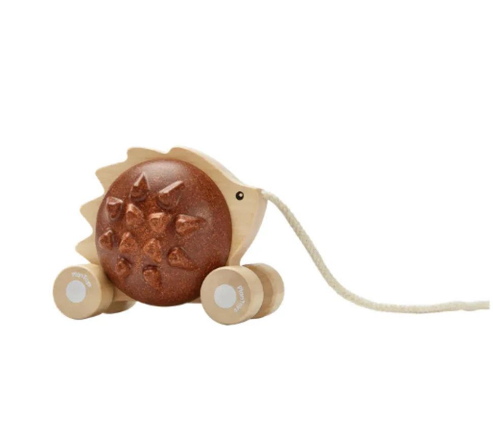 plan_toys_pullalong_hedge_0.webp Plan Toys Pull-Along Hedgehog - Brown