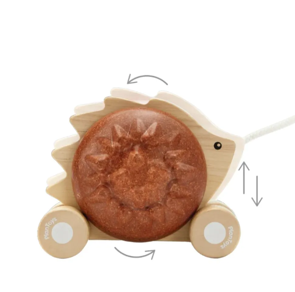 plan_toys_pullalong_hedge_1.webp Plan Toys Pull-Along Hedgehog - Brown