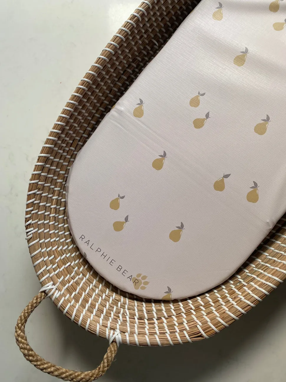ralphie_bear_changing_bas_0-2.webp Ralphie Bear Changing Basket Mat Liner - Pears
