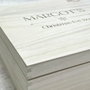 Square Personalised Wooden Christmas Eve Box