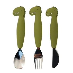 Trixie Silicone Cutlery Set - Mr. Dino