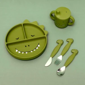 Trixie Silicone Cutlery Set - Mr. Dino