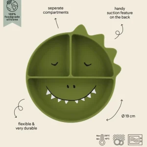 Trixie Silicone Suction Plate - Mr. Dino