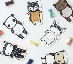 Wee Gallery Lacing Cards - Baby Animals