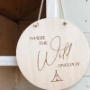Where The Wild Ones Play Wall Hanging | Nursery/Playroom Decor | Wooden Bunting Flag | Laser Engraved | UK