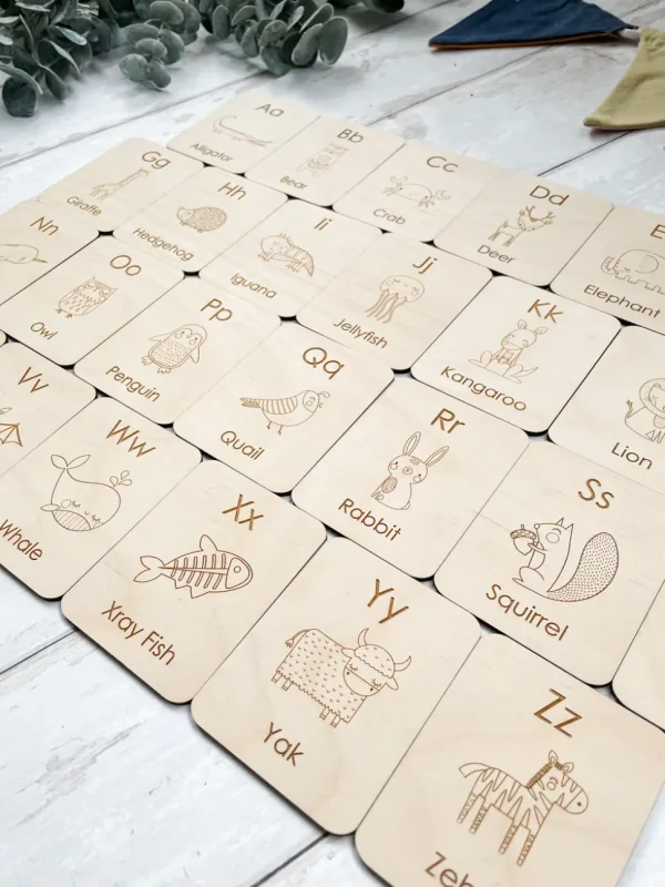 Wooden Alphabet Flashcards